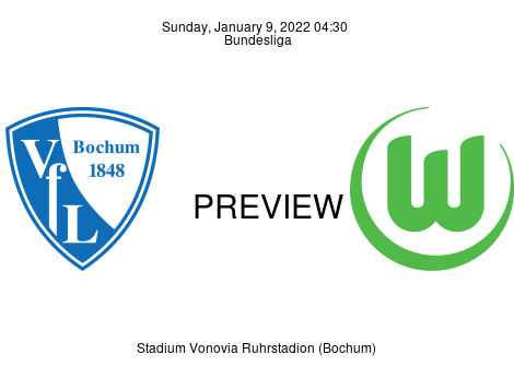 Match Preview VfL Bochum 1848 vs VfL Wolfsburg Bundesliga Jan 9, 2022