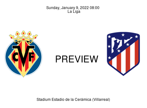 Match Preview Villarreal vs Atlético Madrid La Liga Jan 9, 2022