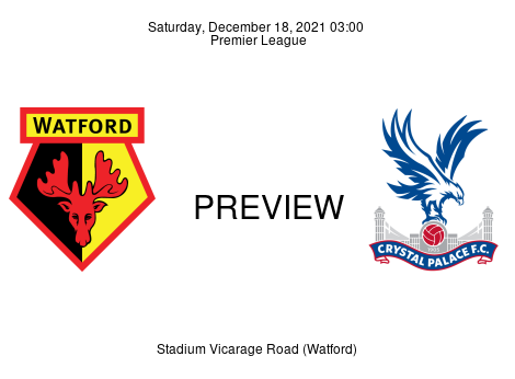 Match Preview Watford vs Crystal Palace Premier League Dec 18, 2021