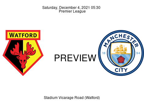 Match Preview Watford vs Manchester City Premier League Dec 4, 2021